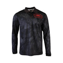 Load image into Gallery viewer, Lightweight long-sleeve polo shirt with modern design and fishing club logo, perfect for outdoor activities.