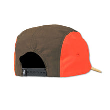 Load image into Gallery viewer, Back view of the Angler Cap - Blaze, featuring lightweight spandex fabric and a vibrant orange design for sun protection.