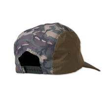 Load image into Gallery viewer, Back view of Angler Cap in camo, showcasing lightweight fabric and adjustable strap, perfect for outdoor fishing activities.