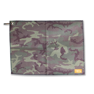 Camo multi-purpose towel ideal for fishing, boating, and daily use, compact and durable for outdoor activities.